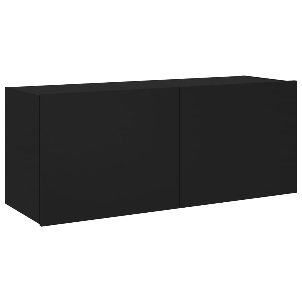 vidaXL Mueble de TV de pared con luces LED negro 100x35x41 cm