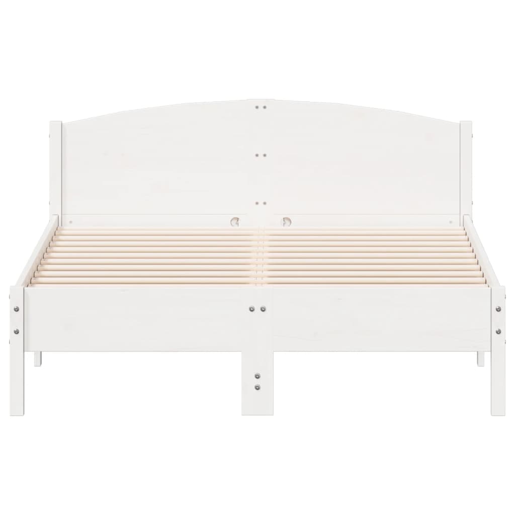 vidaXL Estructura de cama sin colchón madera de pino blanco 135x190 cm