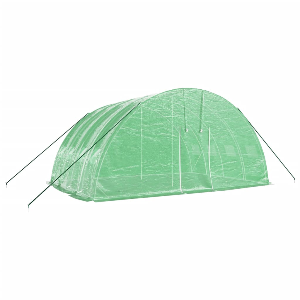 vidaXL Invernadero con estructura de acero verde 24 m² 6x4x2,85 m