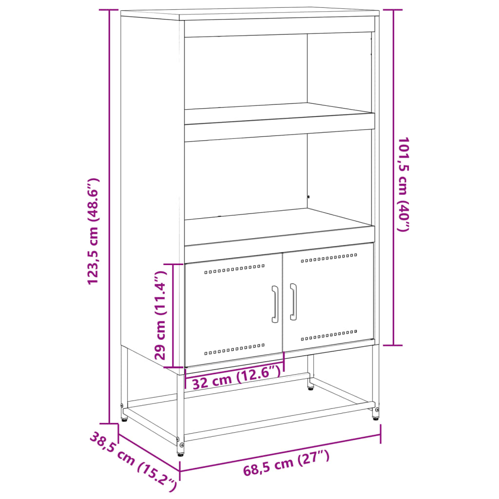 vidaXL Mueble para TV de acero amarillo mostaza 100,5x39x60,5 cm