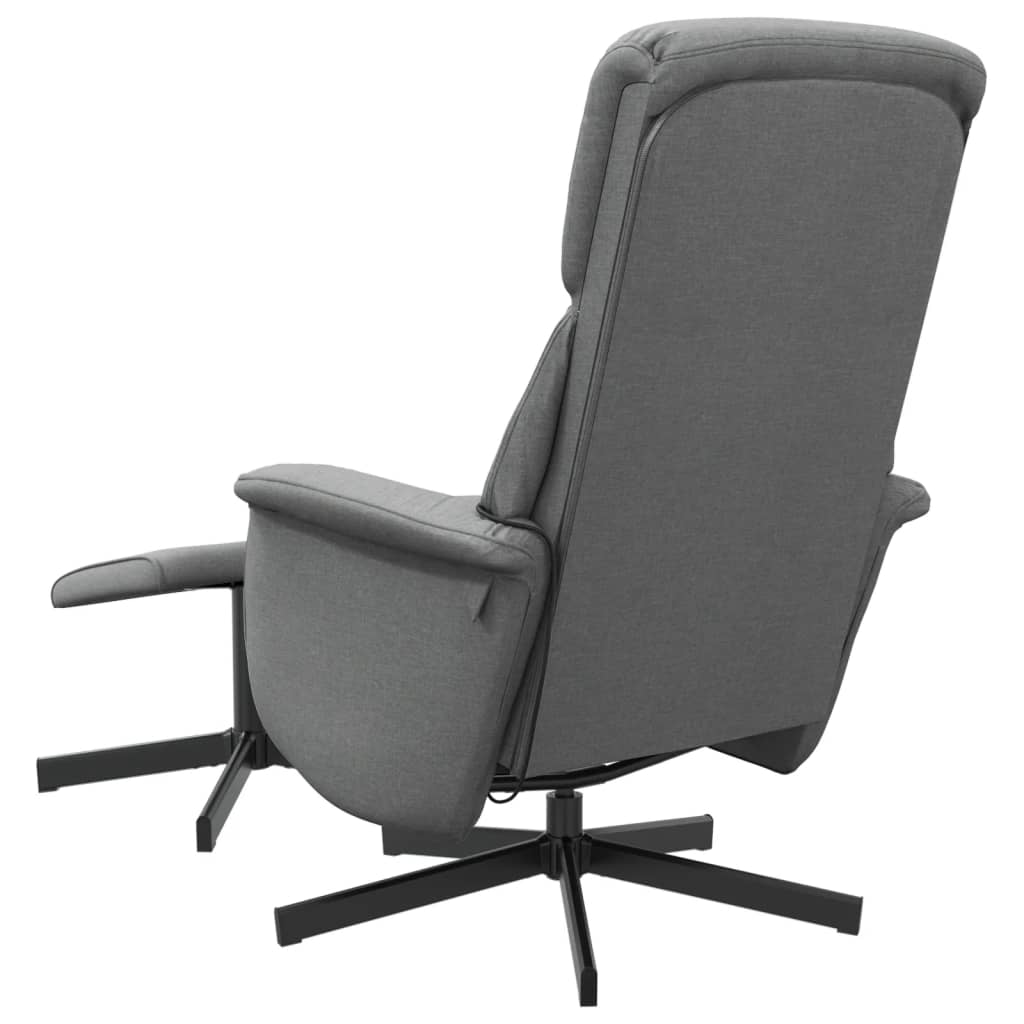 vidaXL Sillón reclinable de masaje con reposapiés tela gris oscuro