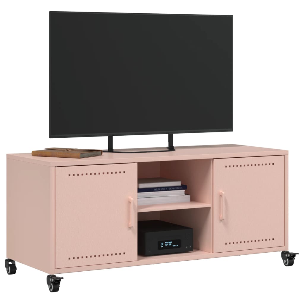 vidaXL Mueble de TV acero rosa 100,5x39x43,5 cm