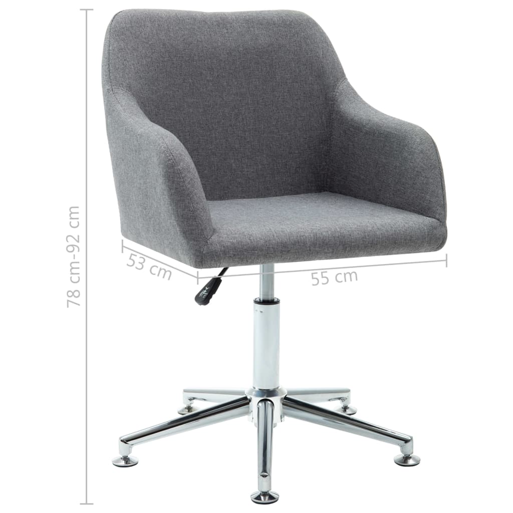 vidaXL Silla de comedor giratoria tela gris claro