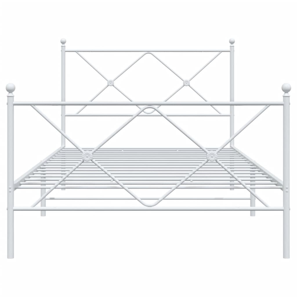 vidaXL Estructura cama sin colchón con estribo metal blanco 100x200 cm