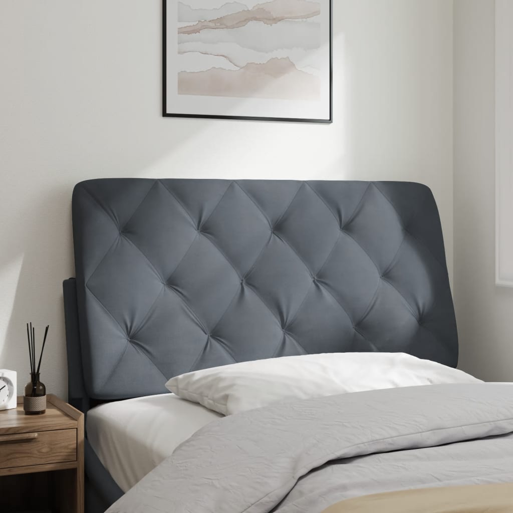 vidaXL Cabecero de cama acolchado terciopelo gris oscuro 100 cm