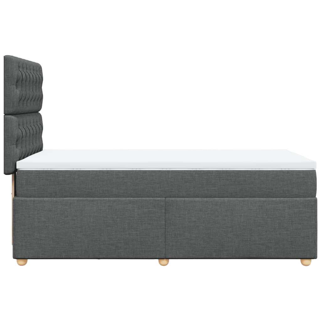 vidaXL Cama box spring con colchón tela gris oscuro 80x200 cm