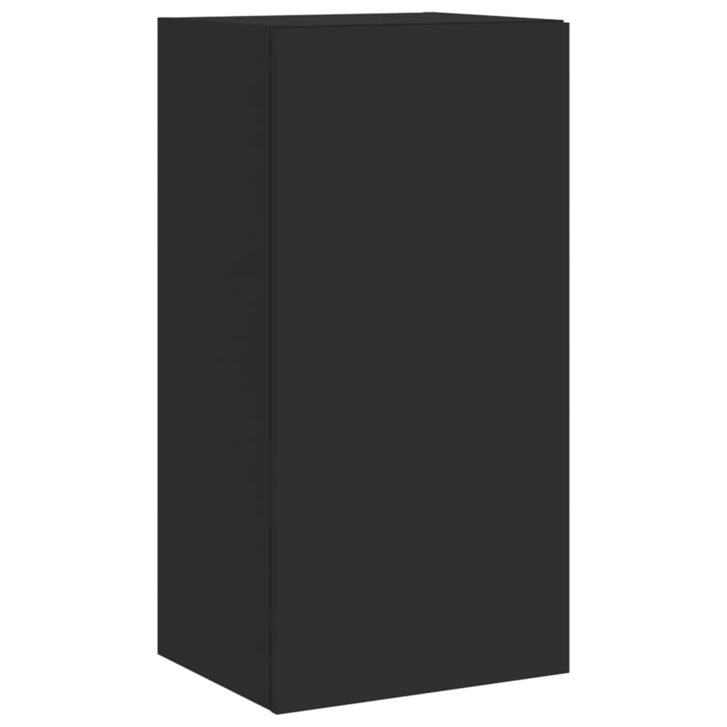 vidaXL Mueble de TV de pared con luces LED negro 40,5x35x80 cm