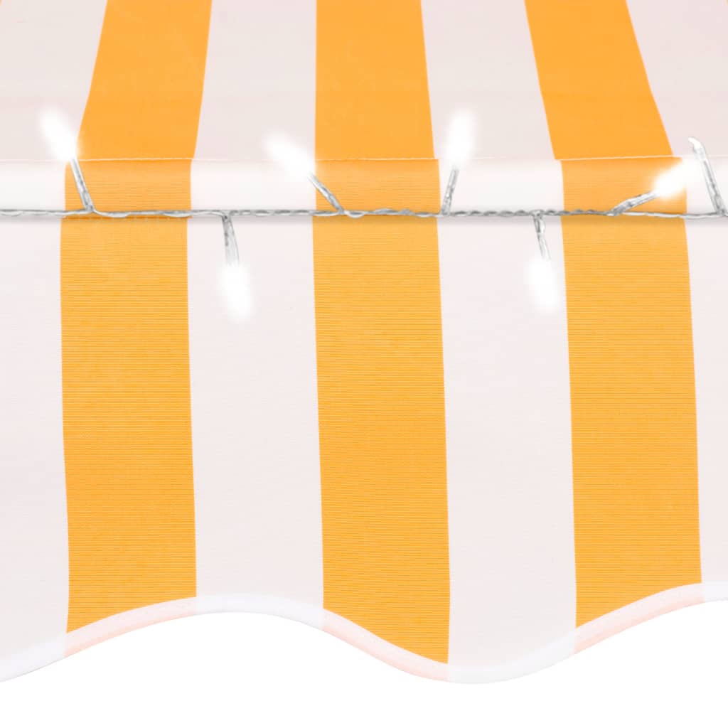 vidaXL Toldo manual retráctil con LED blanco y naranja 400 cm