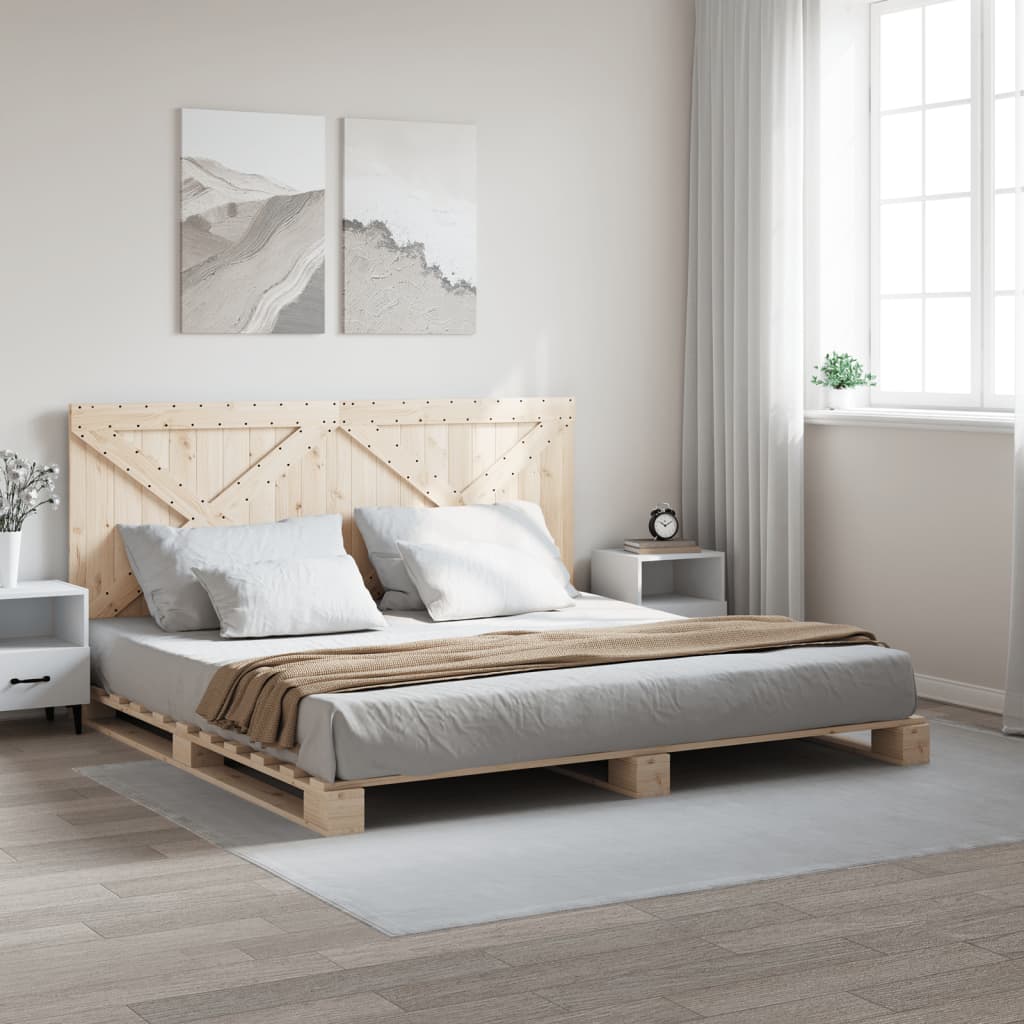 vidaXL Estructura de cama con cabecero madera maciza pino 180x200 cm