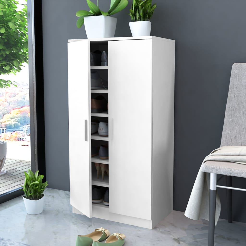 vidaXL Mueble zapatero con 7 estantes blanco