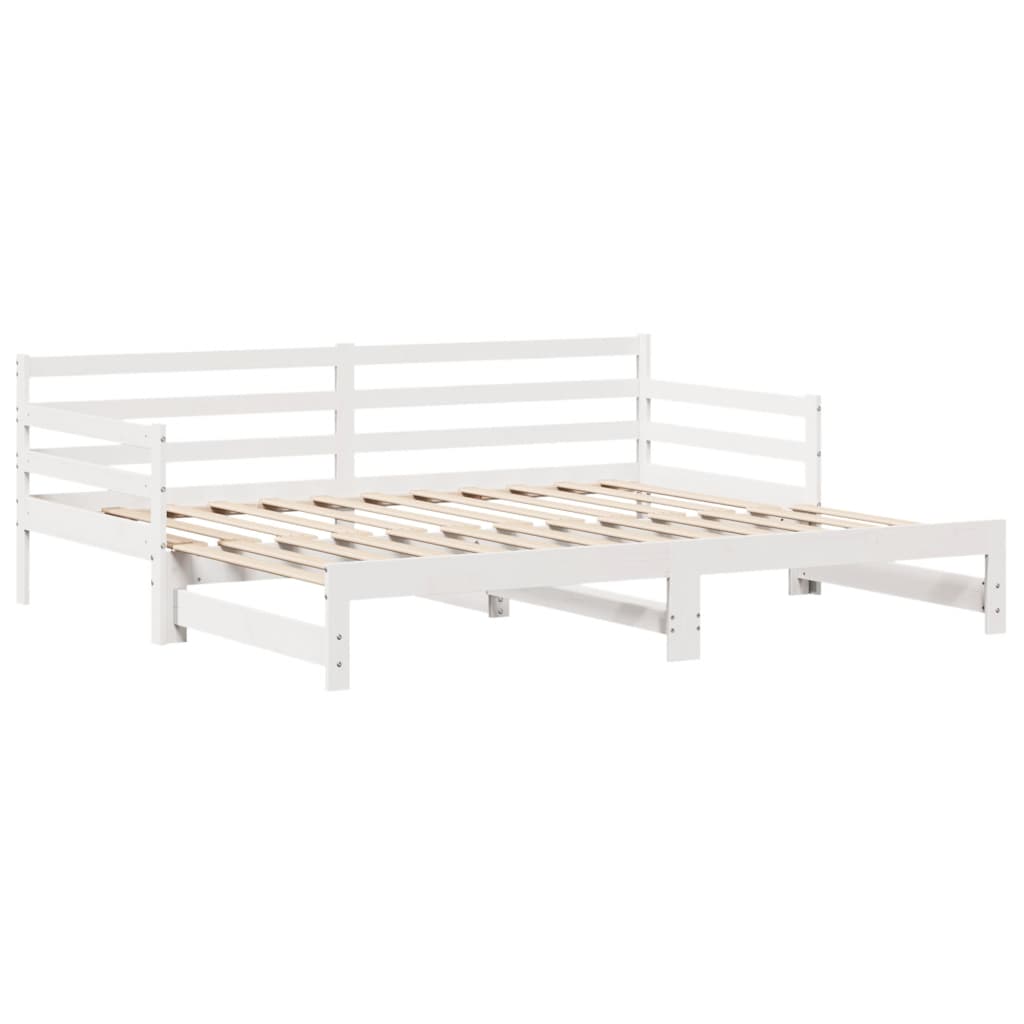 vidaXL Sofá cama nido con cajones madera maciza pino blanca 90x190 cm