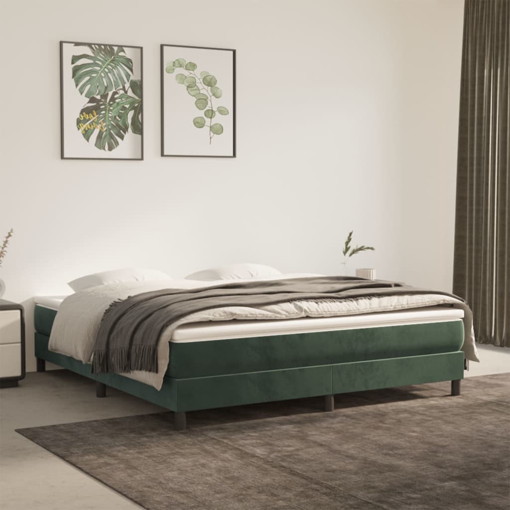 vidaXL Estructura de cama de terciopelo verde 180x200 cm