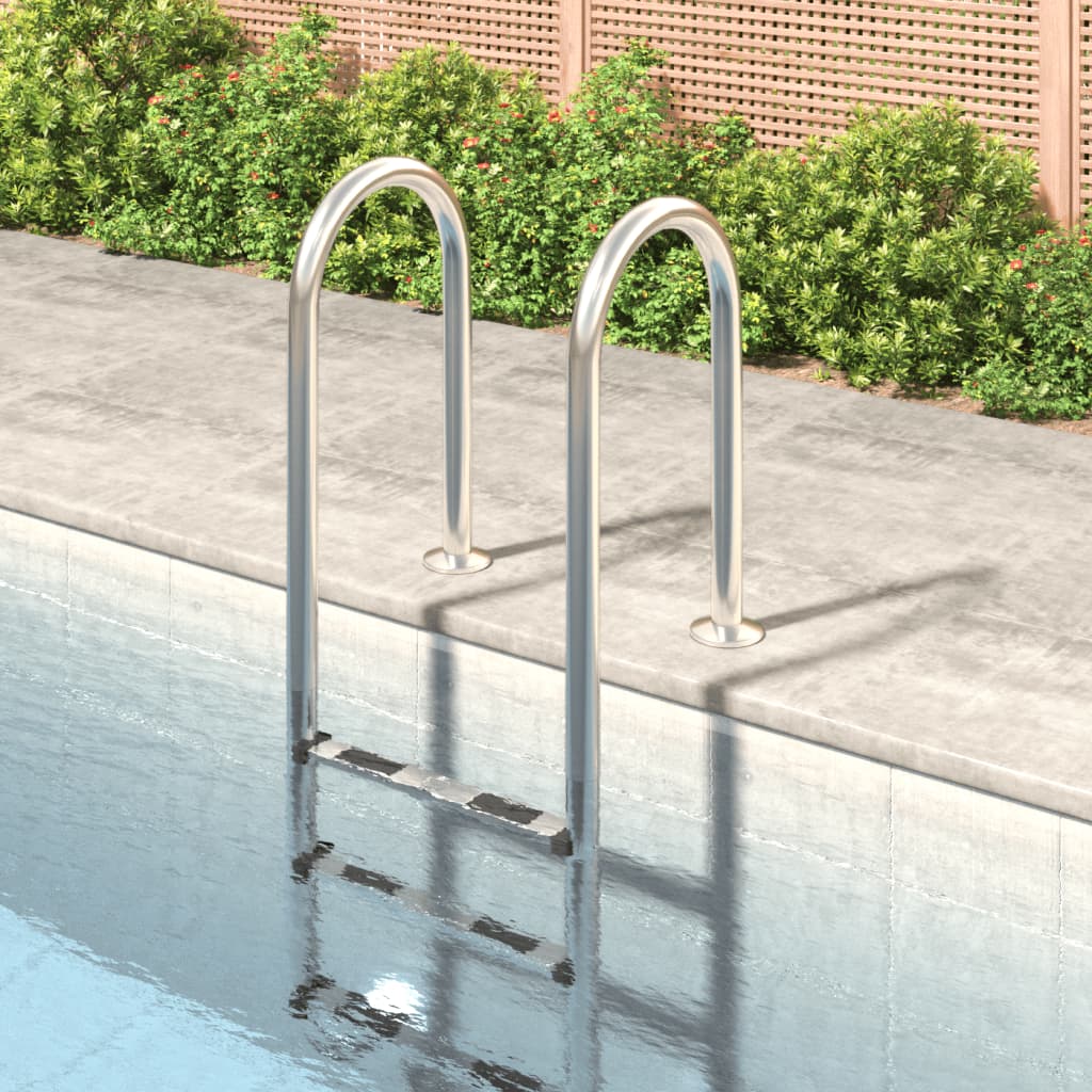 vidaXL Escalera para piscina acero inoxidable 304 54x38x158 cm