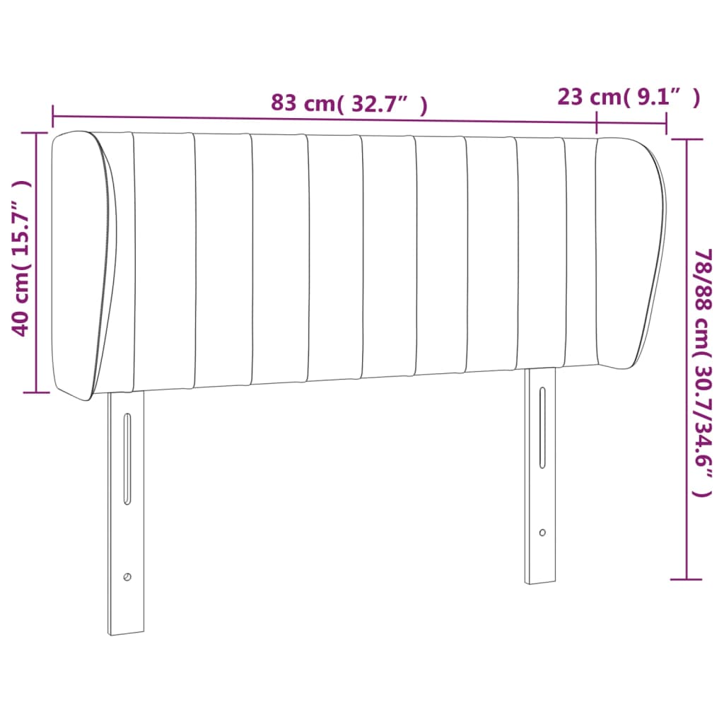 vidaXL Cabecero de terciopelo negro 83x23x78/88 cm