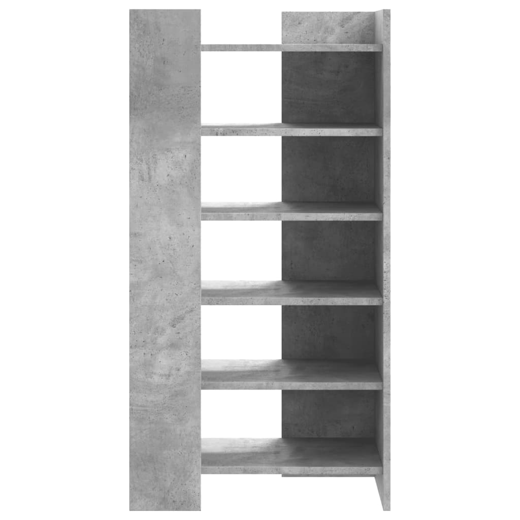 vidaXL Mueble zapatero madera ingeniería gris hormigón 52x37,5x100 cm