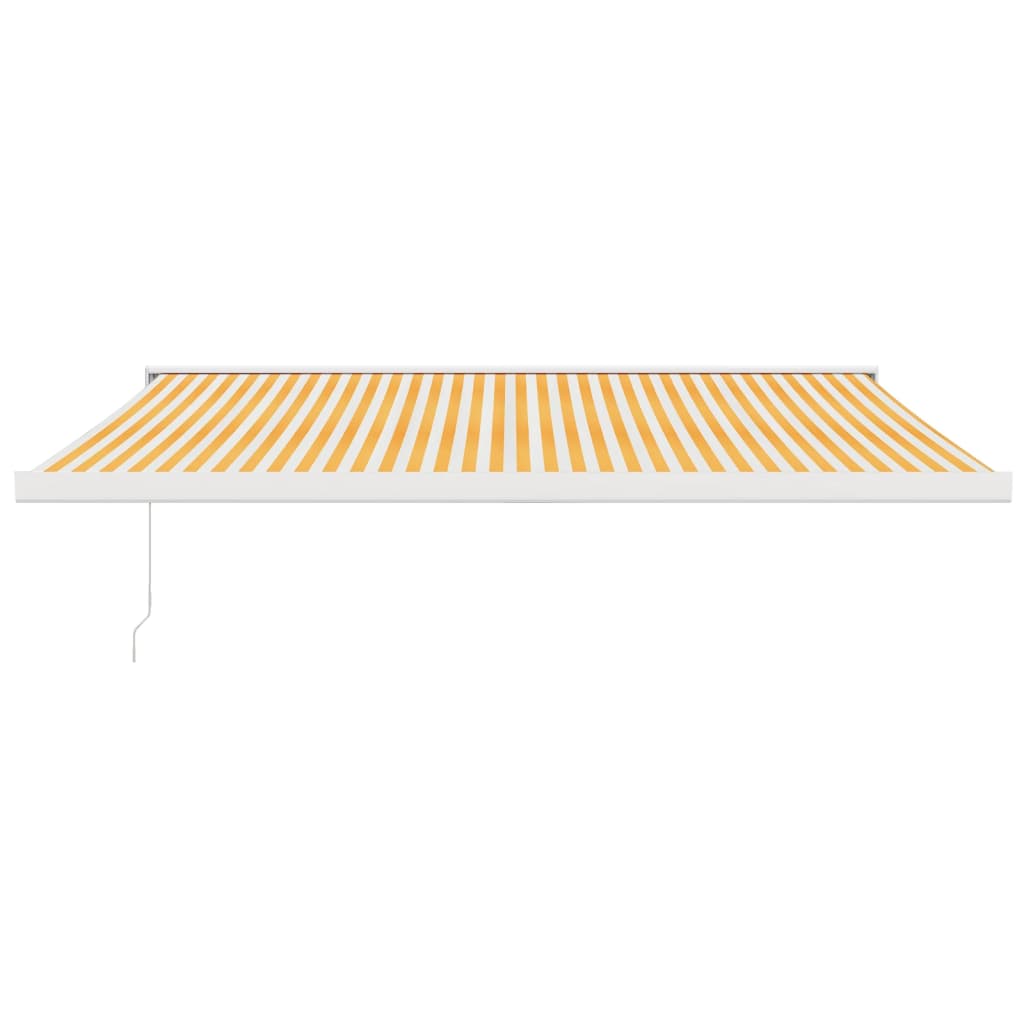 vidaXL Toldo retráctil aluminio y tela amarillo y blanco 4x3 m