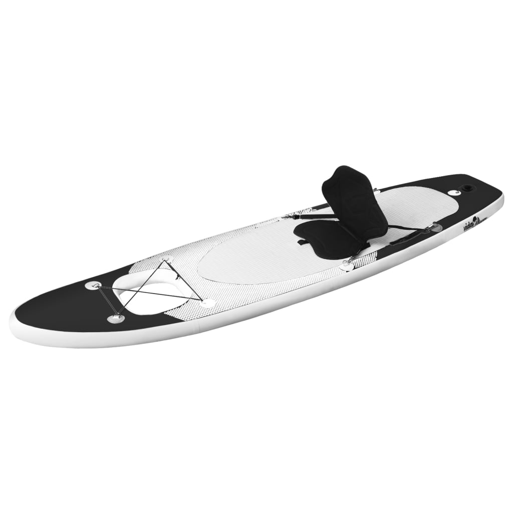 vidaXL Set de tabla de paddle surf hinchable negro 330x76x10 cm