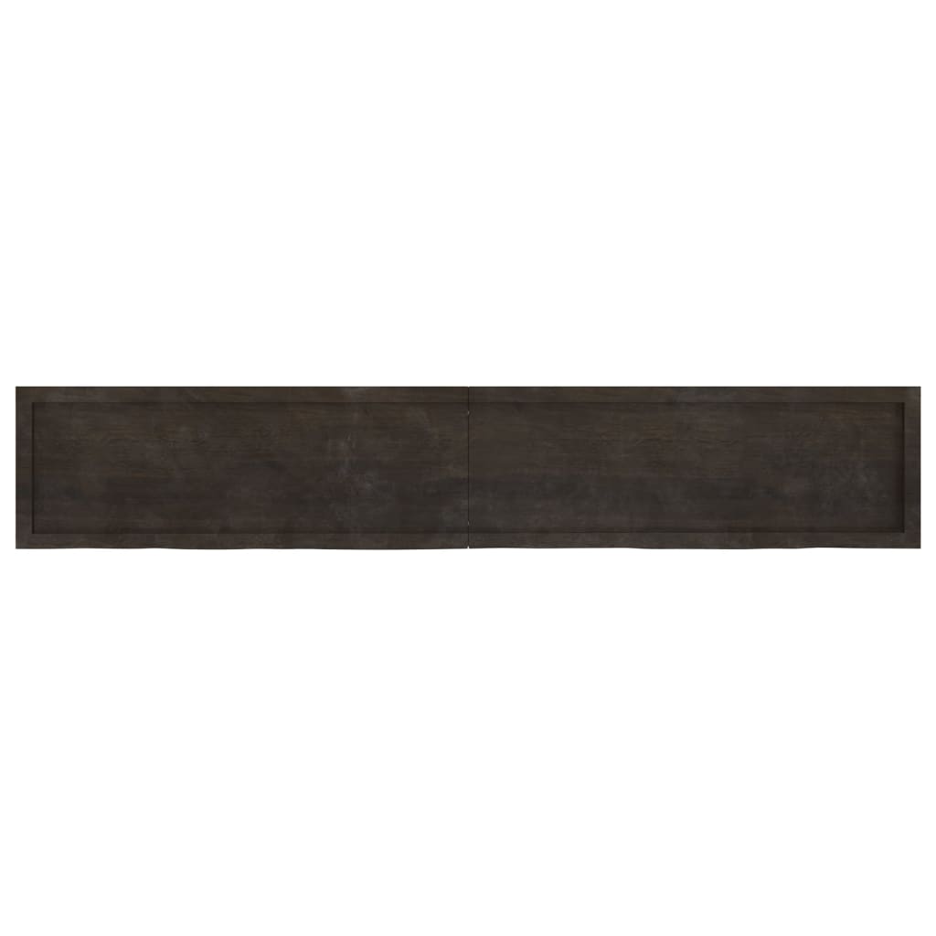 vidaXL Tablero mesa madera roble tratada marrón oscuro 220x40x(2-6) cm