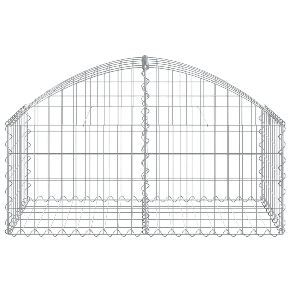 vidaXL Cesta de gaviones forma arco hierro galvanizado 100x50x40/60 cm