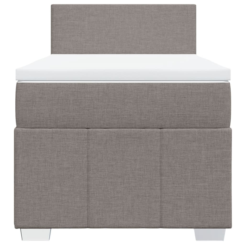 vidaXL Cama box spring con colchón tela gris taupe 90x190 cm