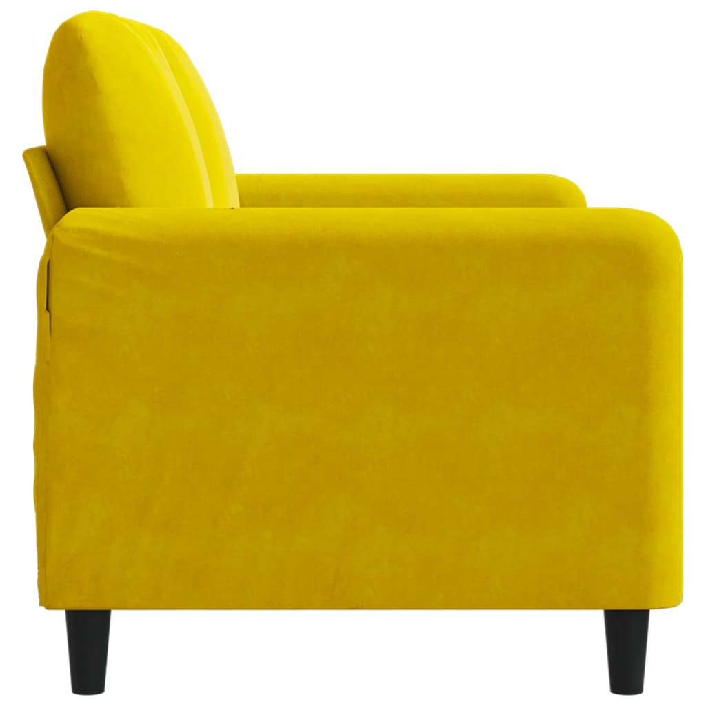 vidaXL Sofá de 2 plazas terciopelo amarillo 120 cm