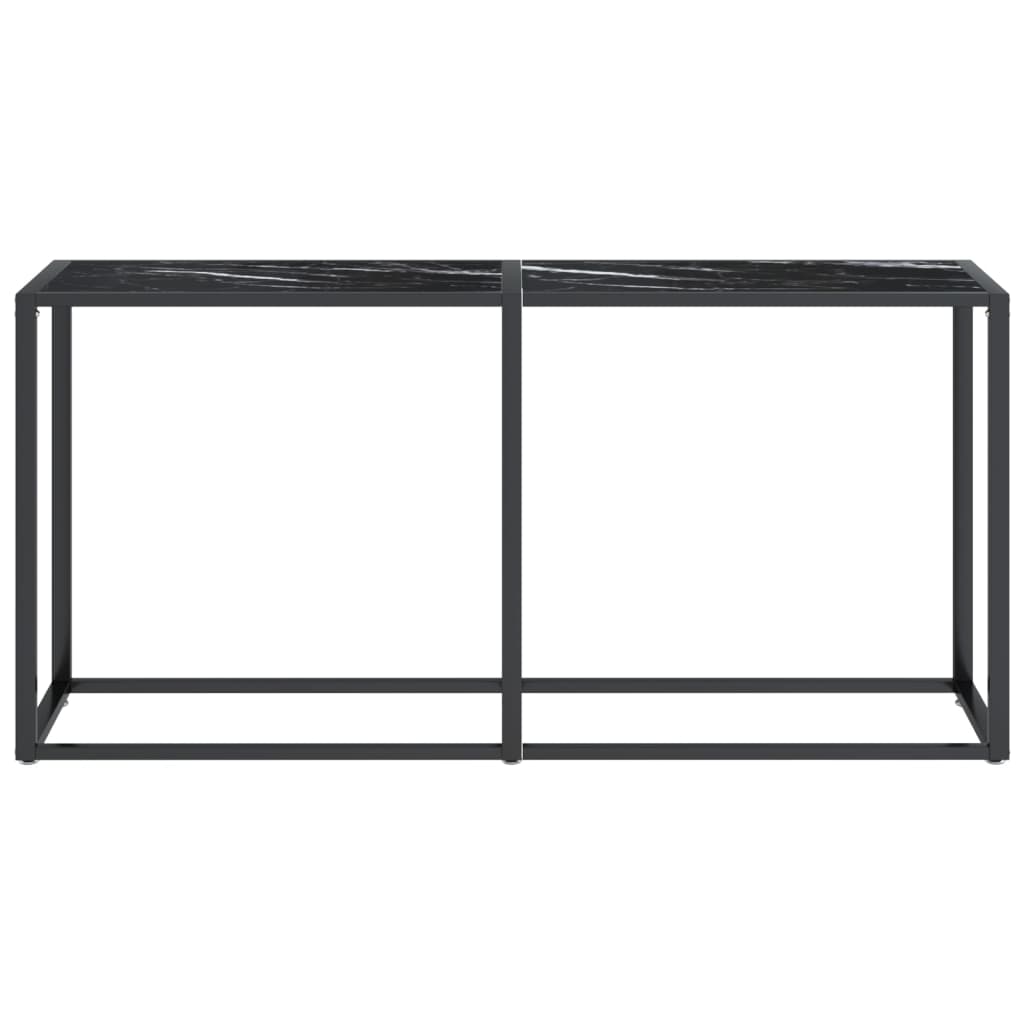 vidaXL Mesa consola vidrio templado mármol negro 160x35x75,5 cm