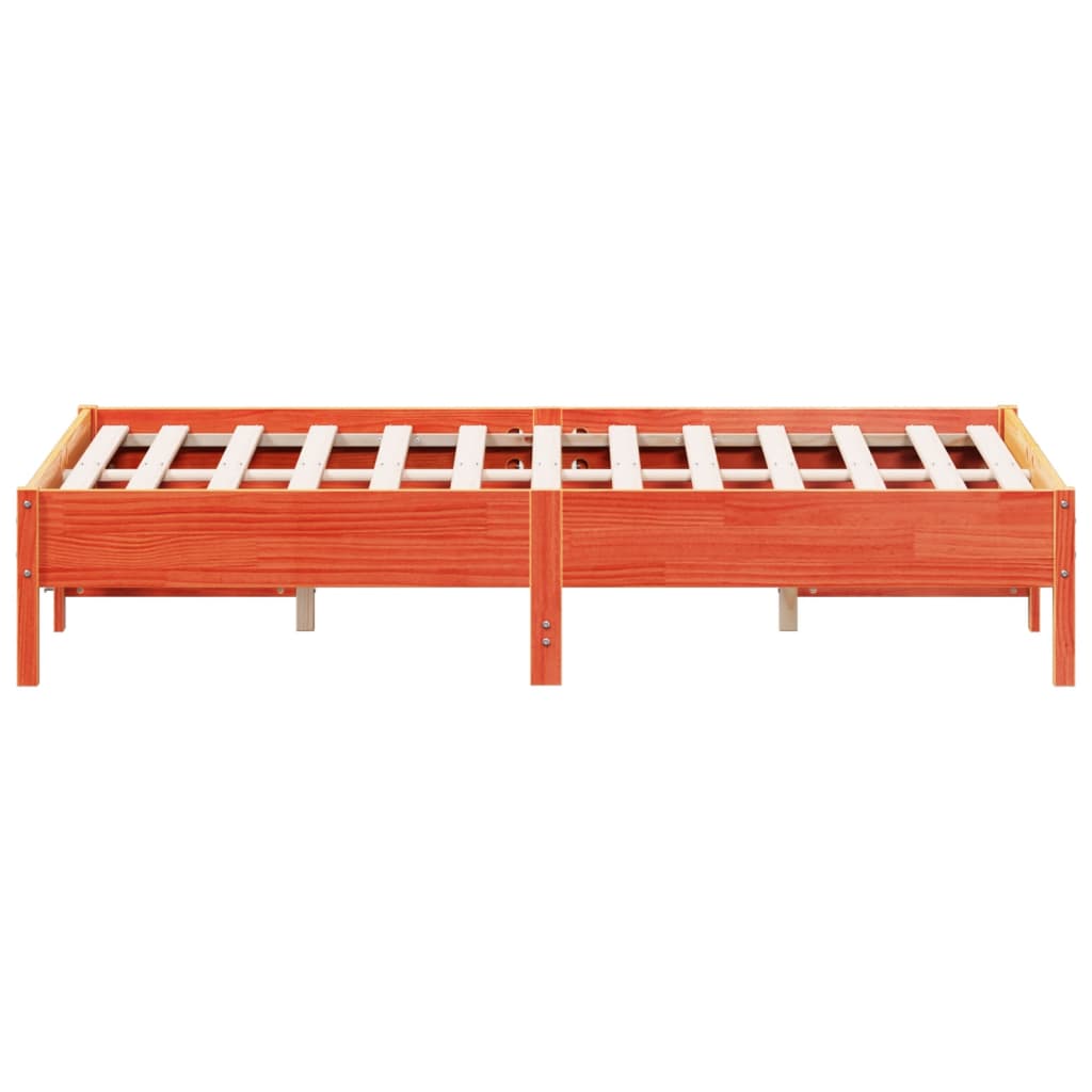 vidaXL Estructura de cama sin colchón madera maciza marrón 135x190 cm