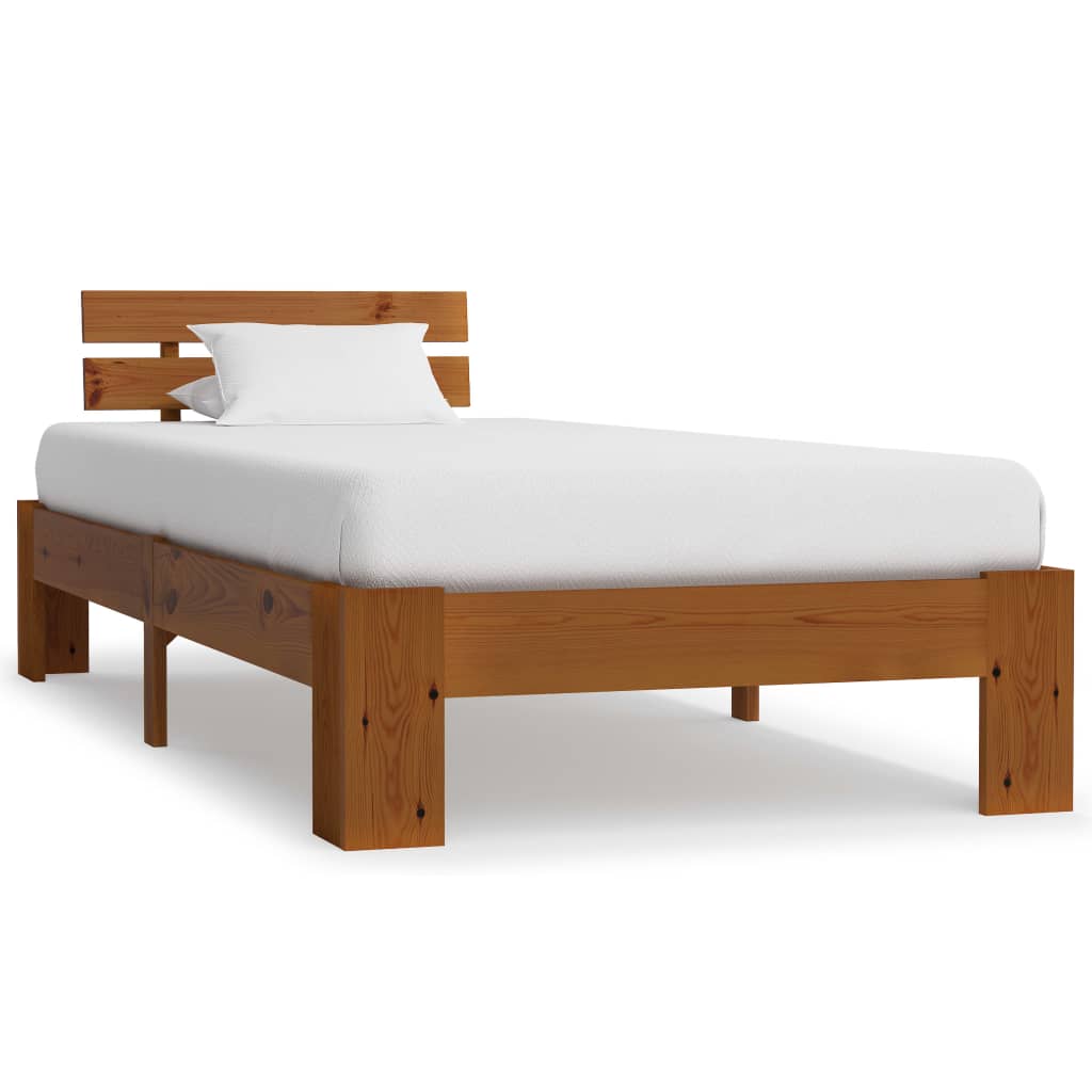 vidaXL Estructura cama sin colchón madera pino marrón miel 90x200 cm