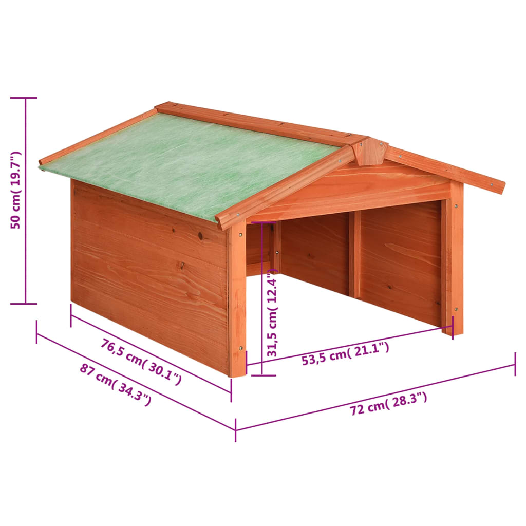 vidaXL Caseta de cortacésped robótico madera maciza abeto 72x87x50 cm