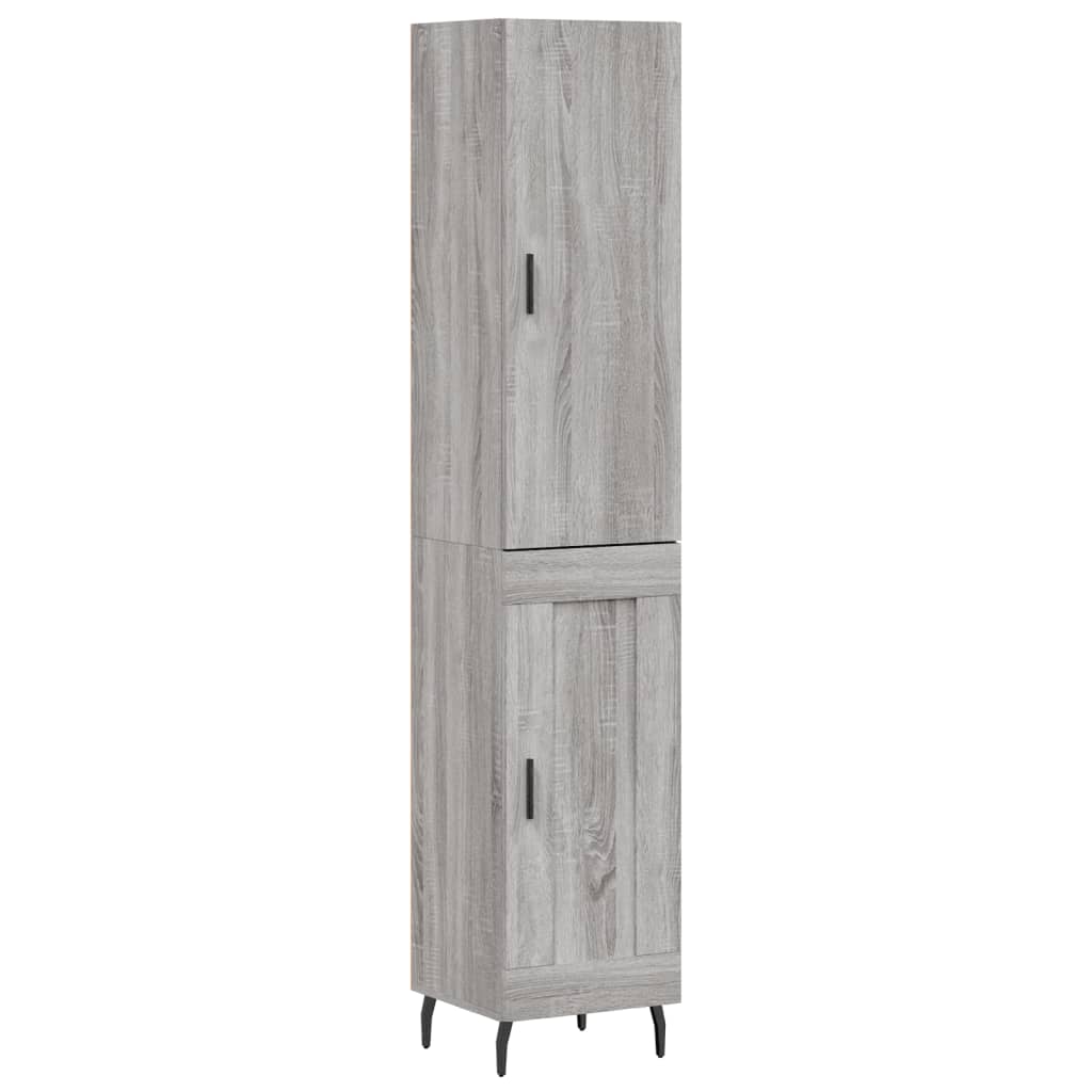 vidaXL Aparador alto madera contrachapada gris Sonoma 34,5x34x180 cm