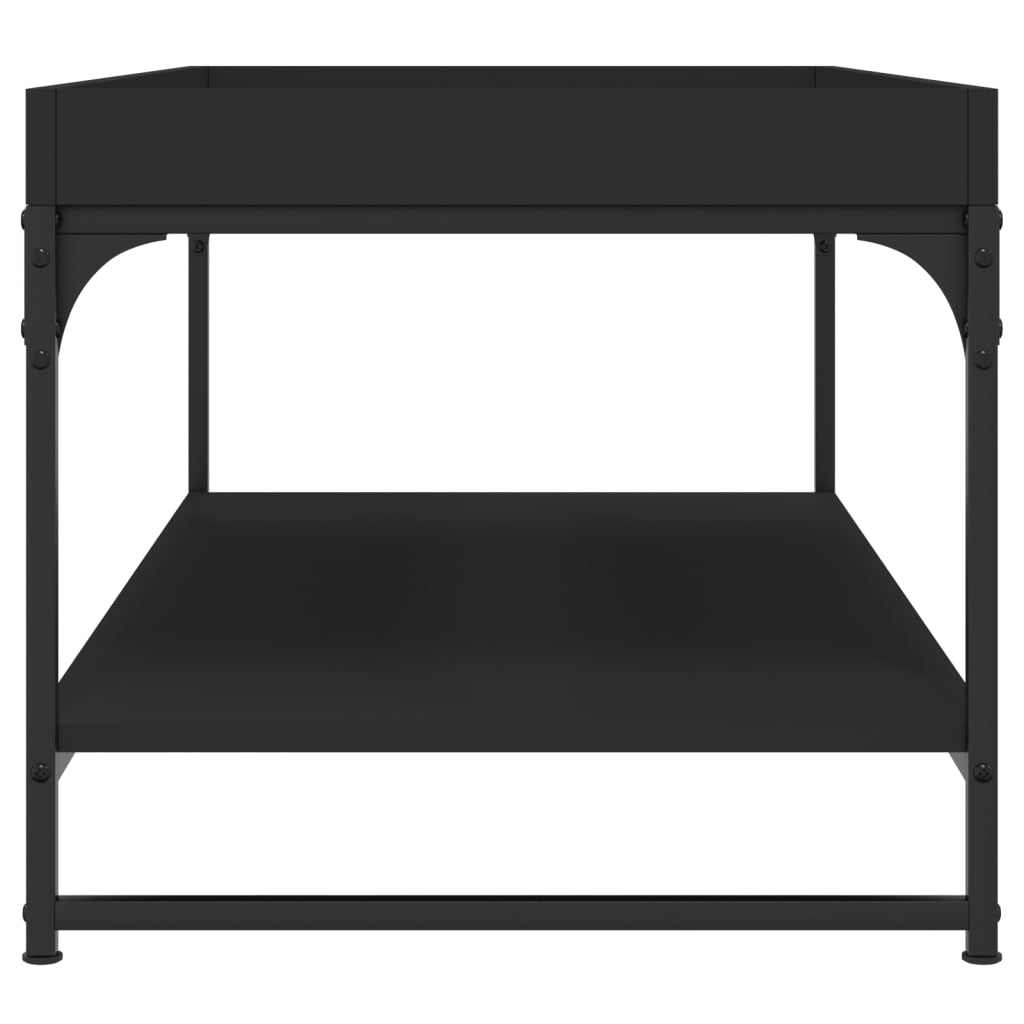 vidaXL Mesa de centro madera de ingeniería negro 100x49x45 cm