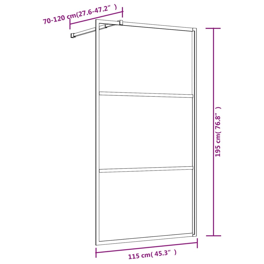 vidaXL Mampara puerta de ducha vidrio transparente ESG rojo 115x195 cm