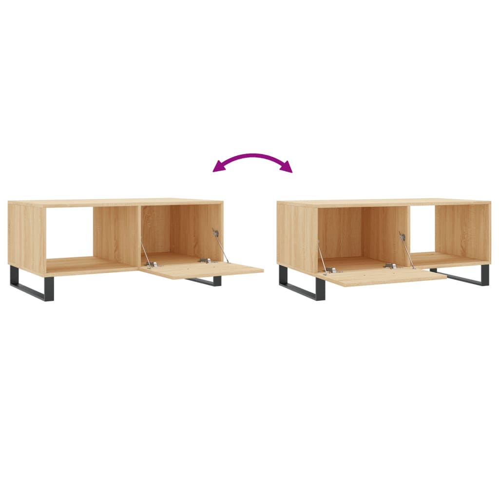 vidaXL Mesa de centro madera contrachapada roble Sonoma 90x50x40 cm