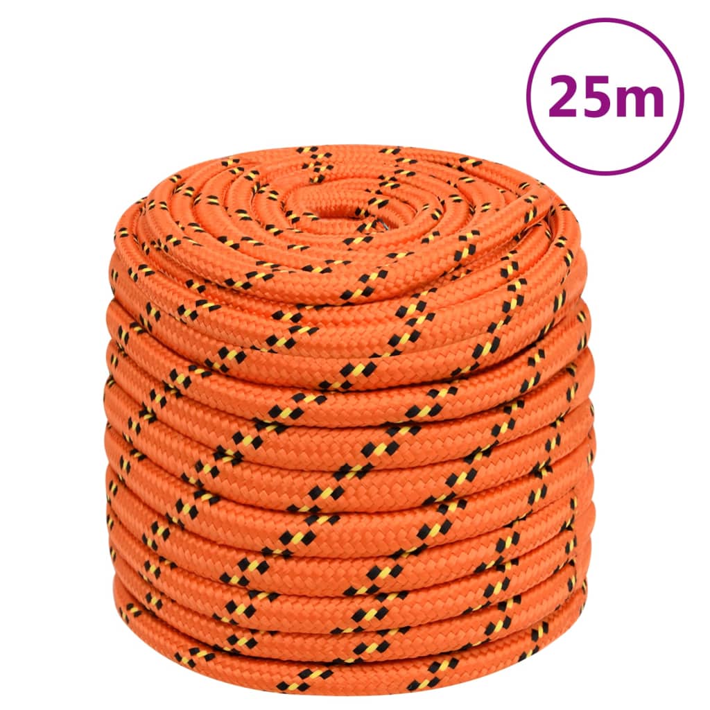 vidaXL Cuerda de barco polipropileno naranja 18 mm 25 m