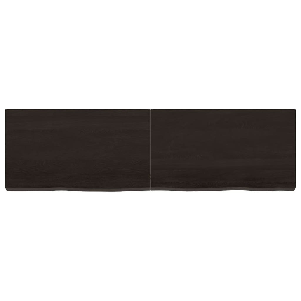 vidaXL Encimera de baño madera tratada marrón oscuro 140x40x(2-6) cm