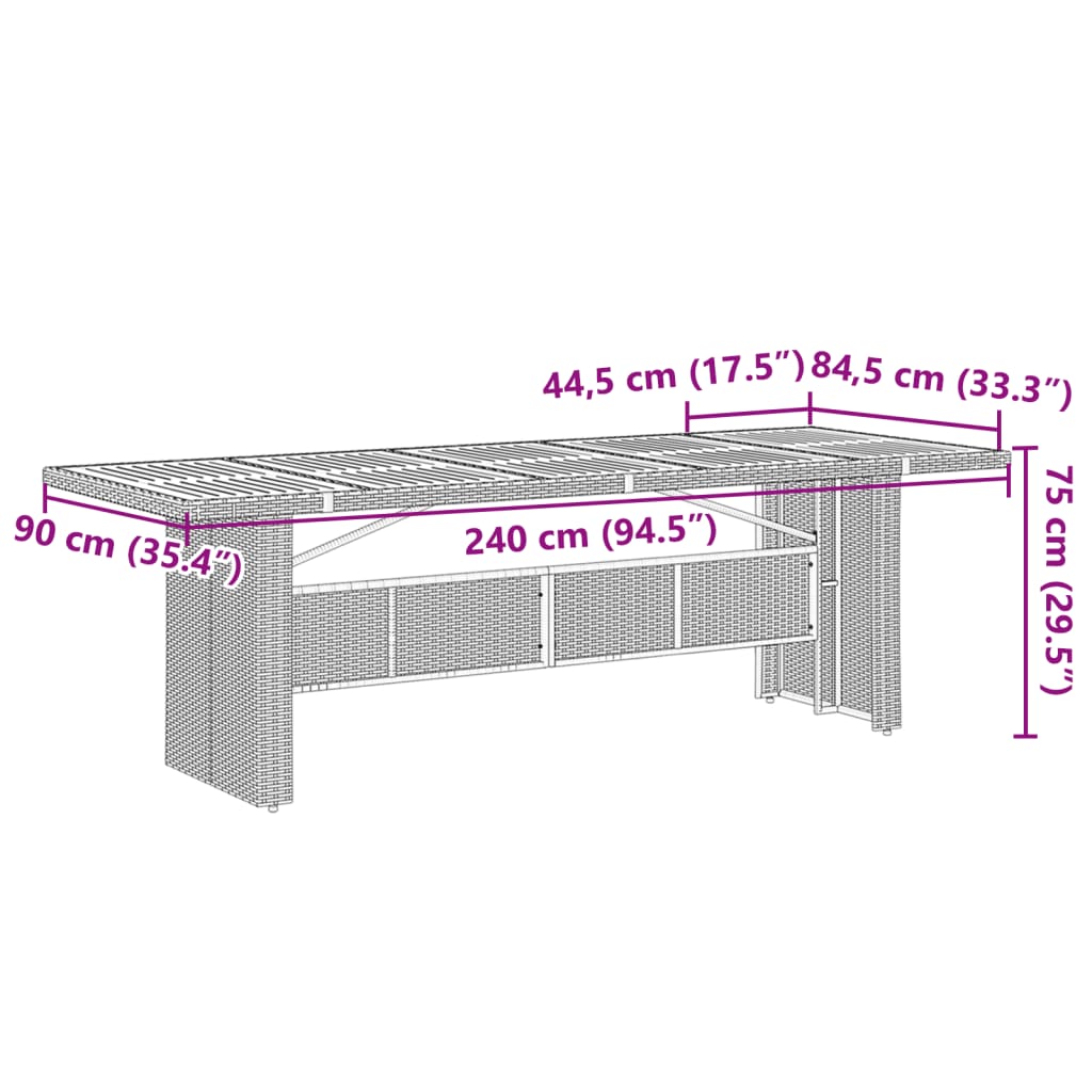 vidaXL Set de comedor de jardín 7 pzas y cojines ratán sintético negro