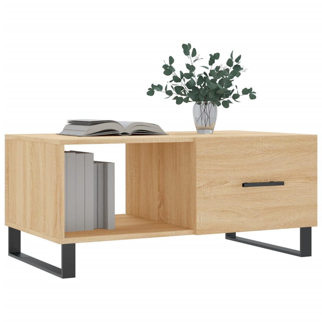 vidaXL Mesa de centro madera contrachapada roble Sonoma 90x50x40 cm