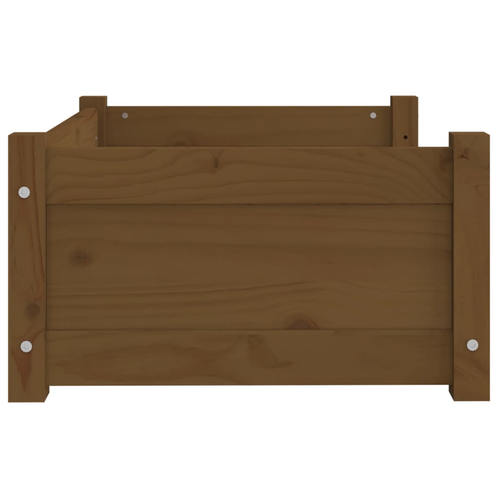 vidaXL Cama para perros madera maciza pino marrón miel 65,5x50,5x28 cm