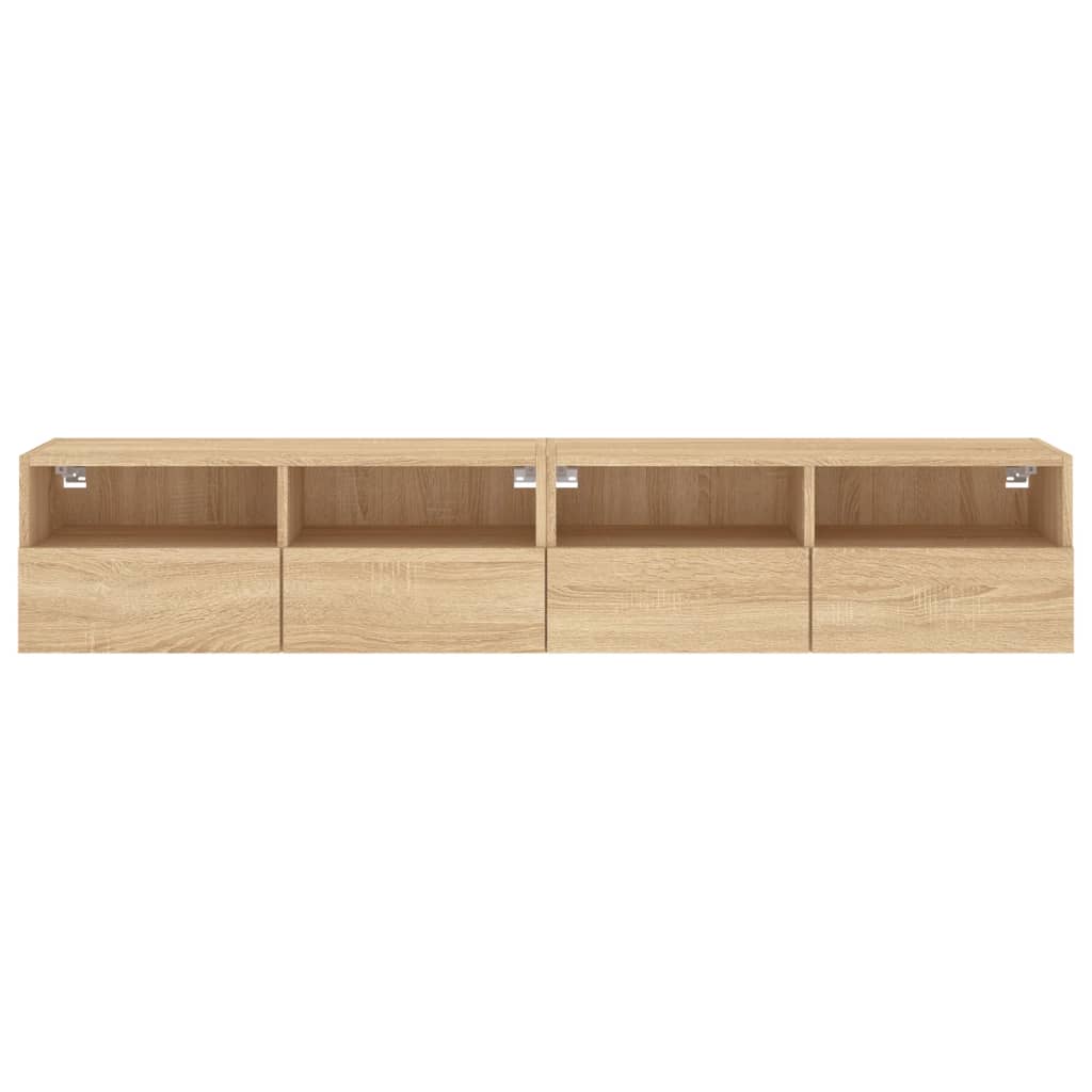 vidaXL Muebles de pared para TV 2 uds madera roble Sonoma 80x30x30 cm