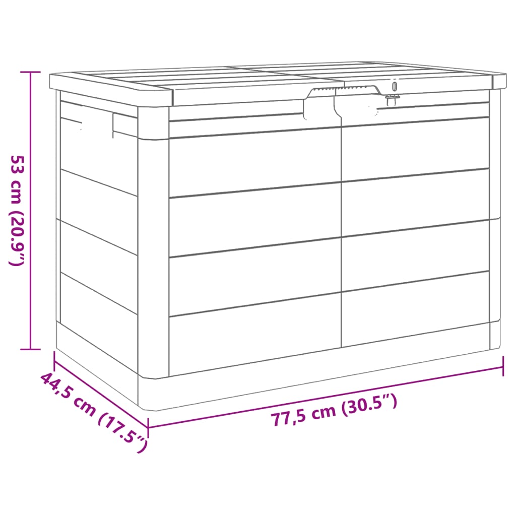 vidaXL Baúl para cojines polipropileno marrón 77,5x44,5x53 cm