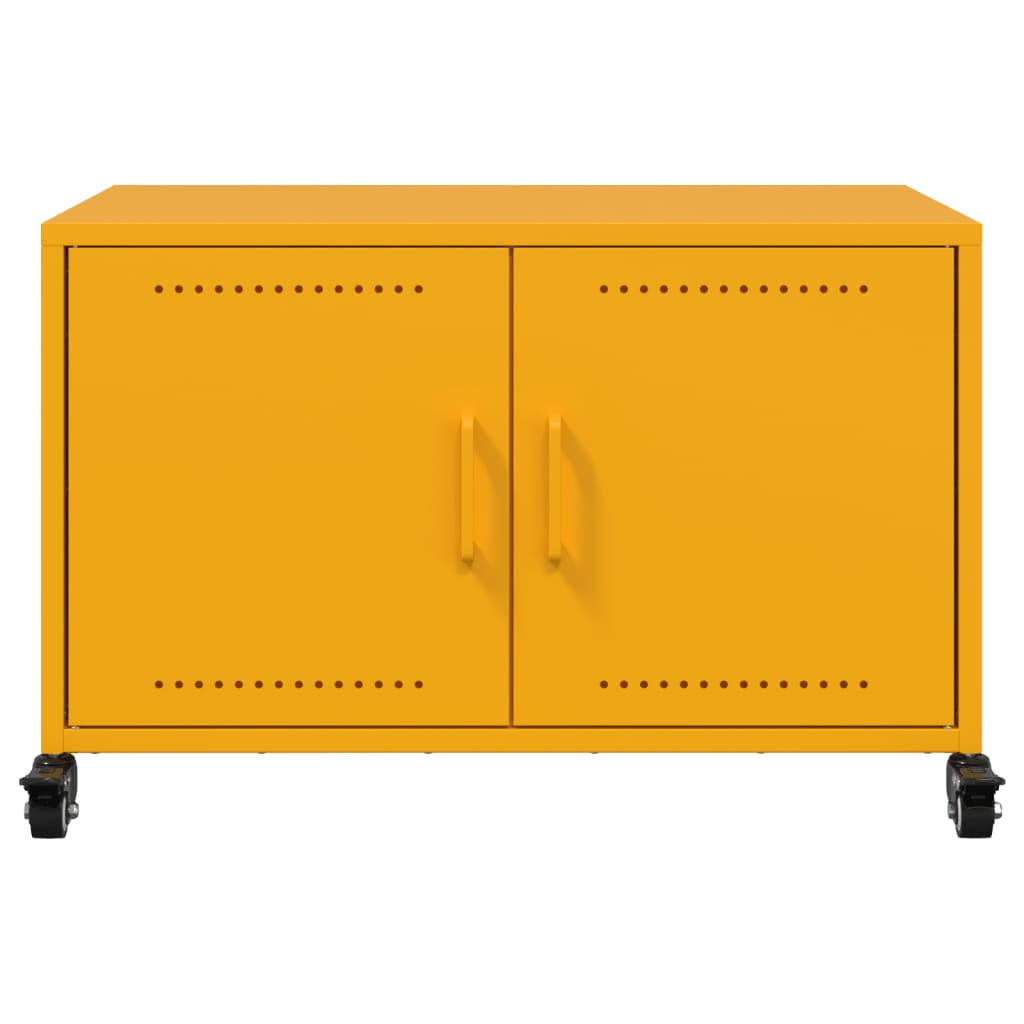 vidaXL Mueble de TV acero amarillo mostaza 68x39x43,5 cm