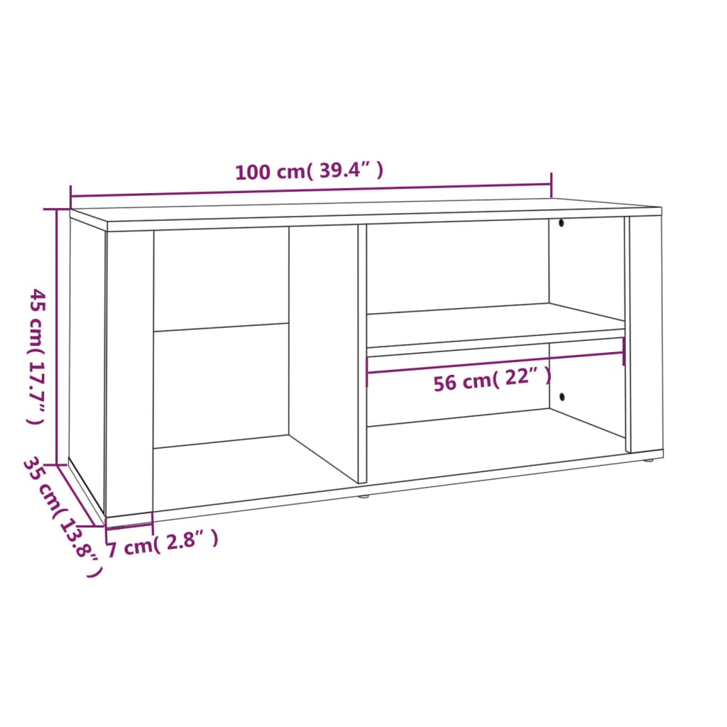 vidaXL Mueble zapatero madera contrachapada roble ahumado 100x35x45 cm