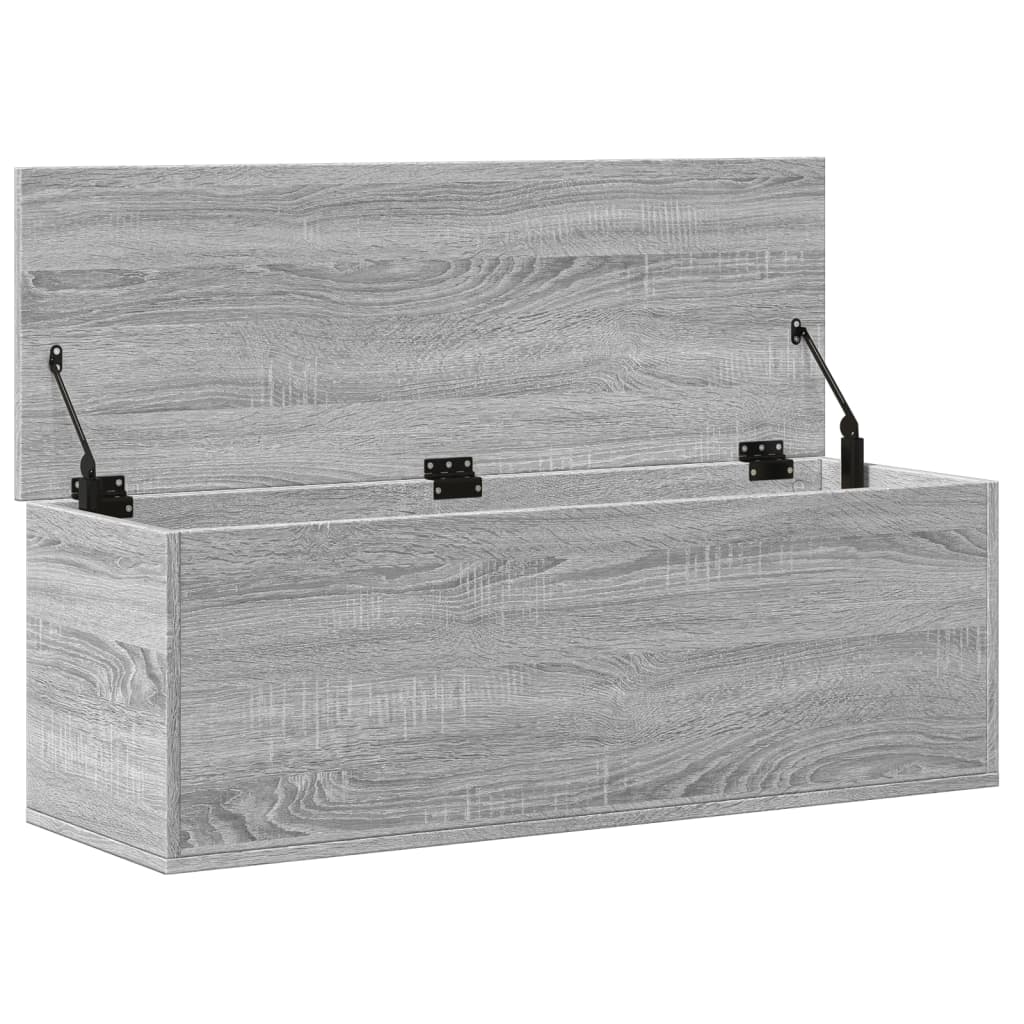 vidaXL Caja de almacenaje madera ingeniería gris Sonoma 102x35x35 cm