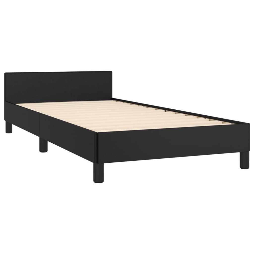 vidaXL Estructura de cama con cabecero cuero sintético negro 100x200cm