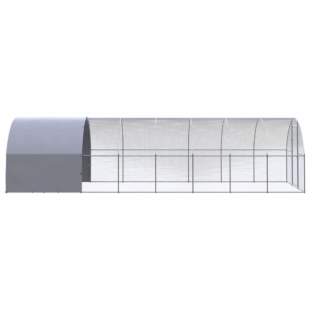 vidaXL Gallinero de exterior de acero galvanizado 3x8x2 m