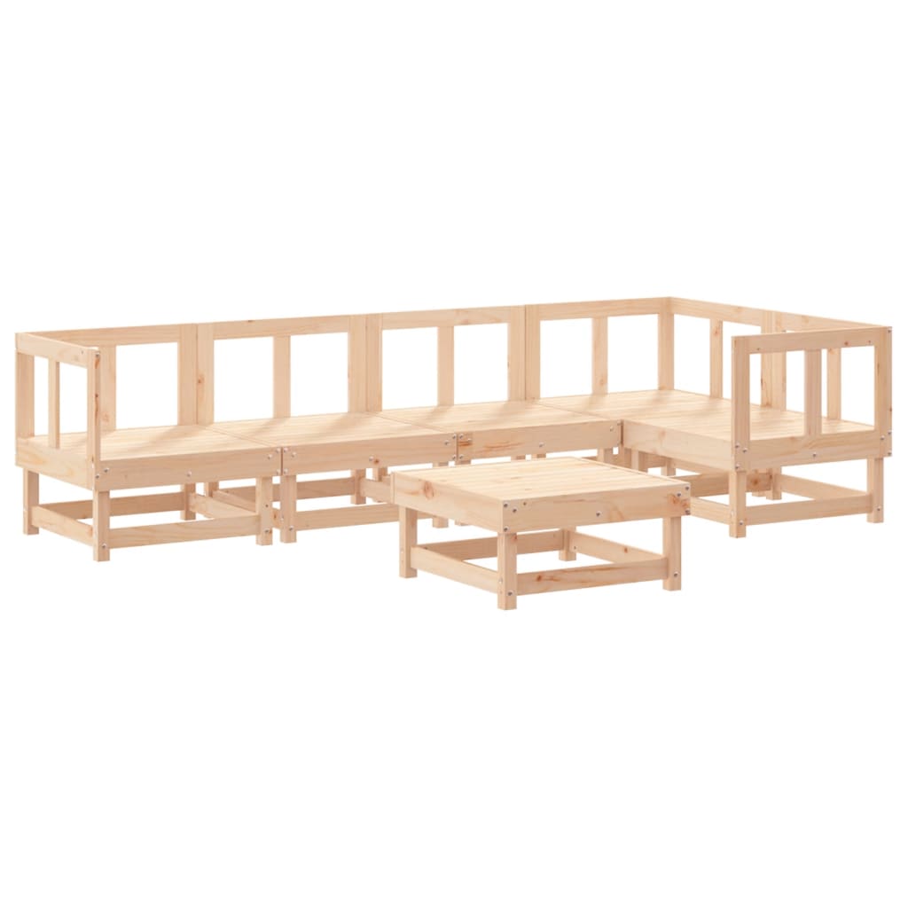 vidaXL Juego de muebles de jardín 6 piezas y cojines madera maciza