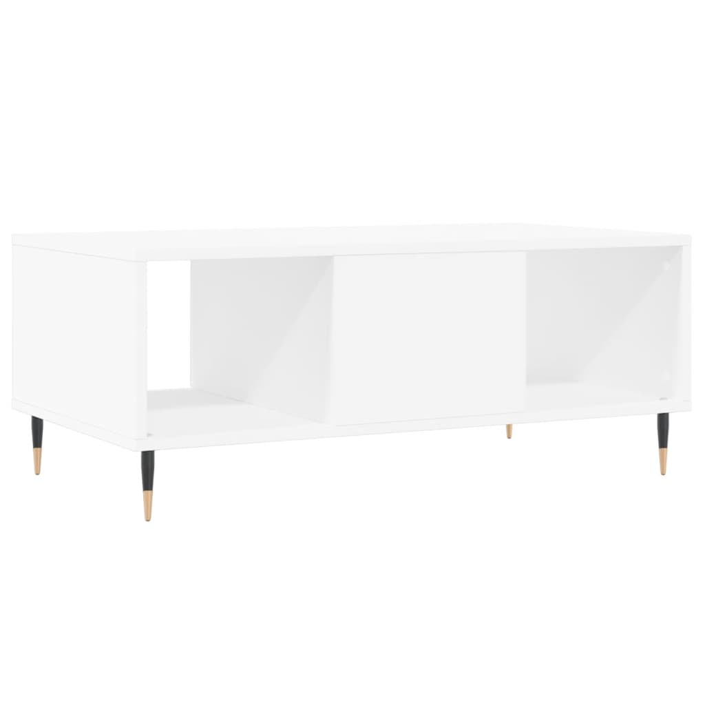 vidaXL Mesa de centro madera contrachapada blanco 90x50x36,5 cm