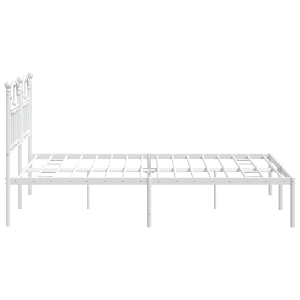 vidaXL Estructura de cama de metal con cabecero blanca 150x200 cm