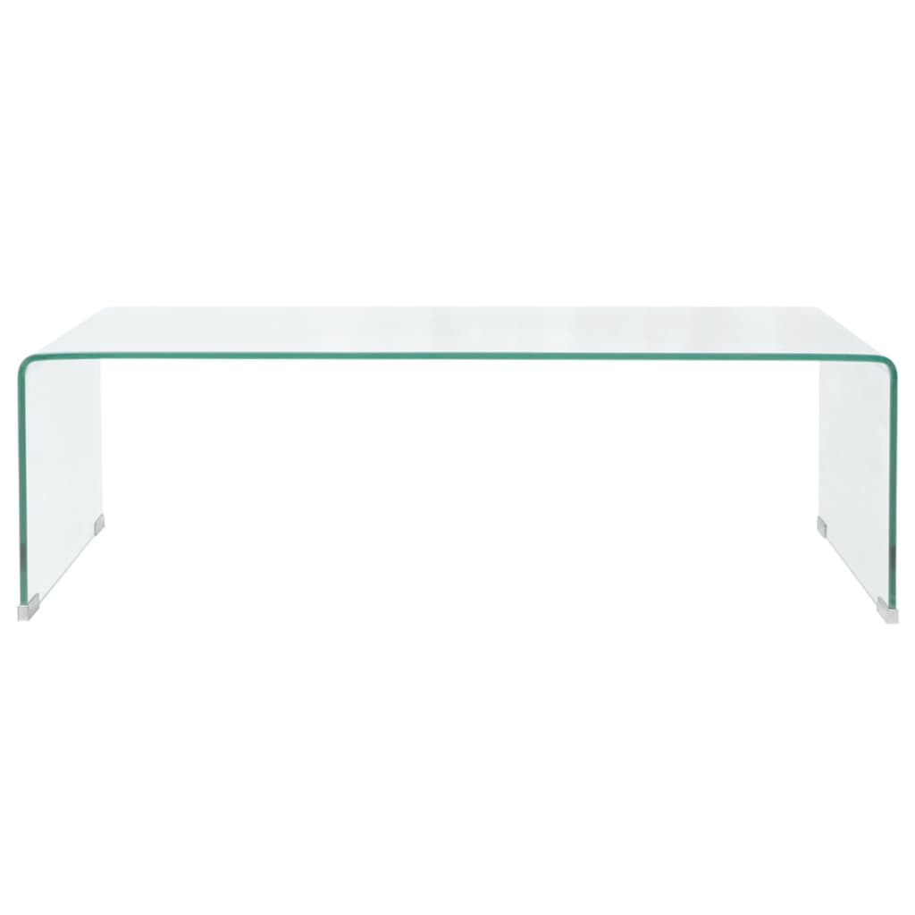 vidaXL Mesa de centro de vidrio templado transparente 98x45x30 cm