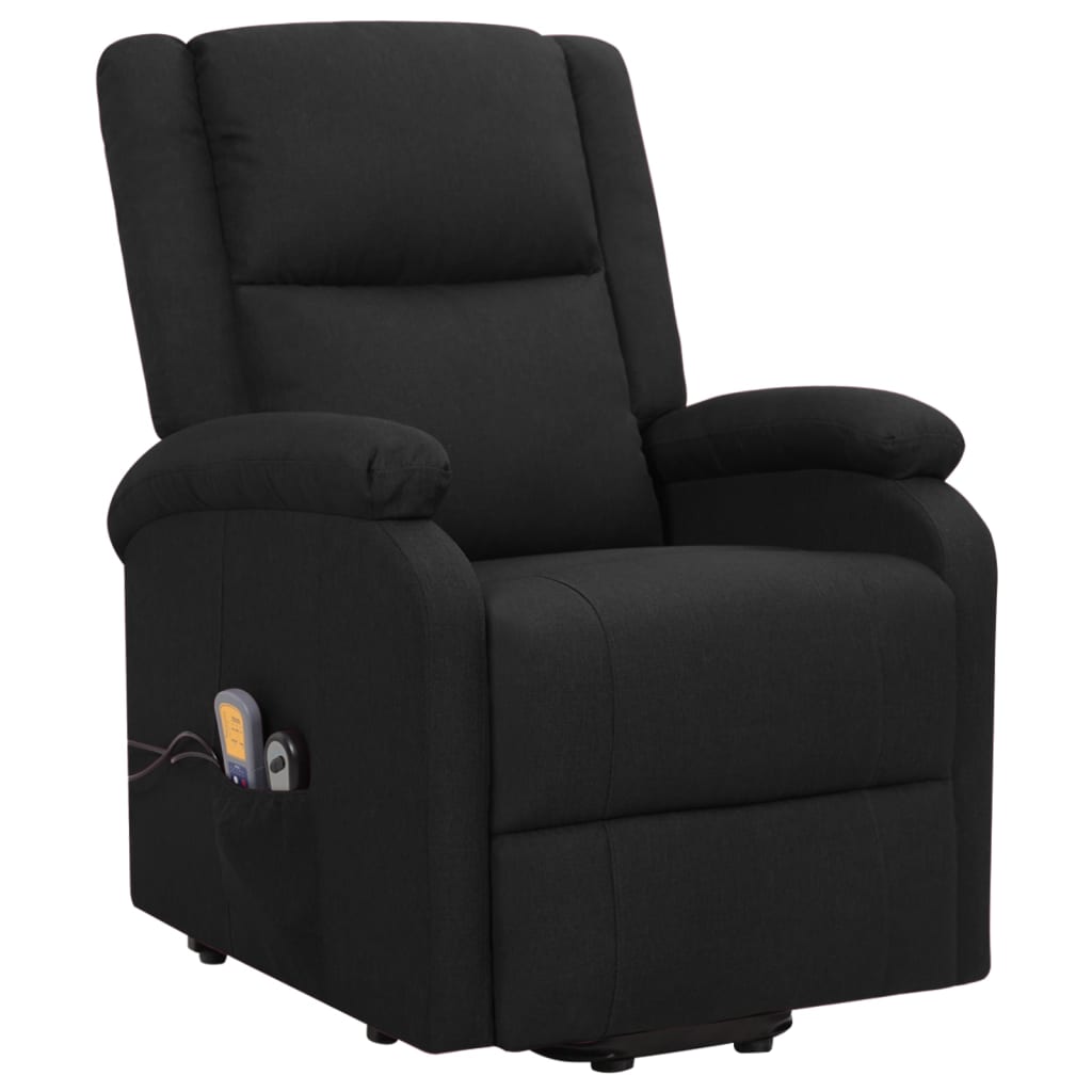 vidaXL Sillón de masaje elevable tela negro